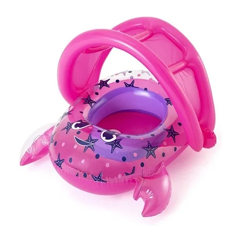 شناور بادی شورتی کودک بنفش مدل خرچنگ سایبان دار