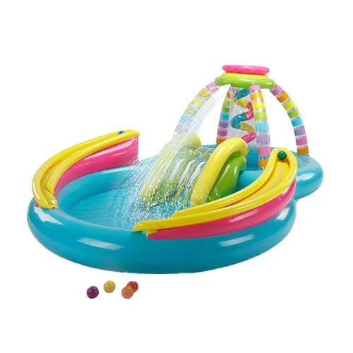 استخر بادی کودک سرسره دار مدل رنگین کمان