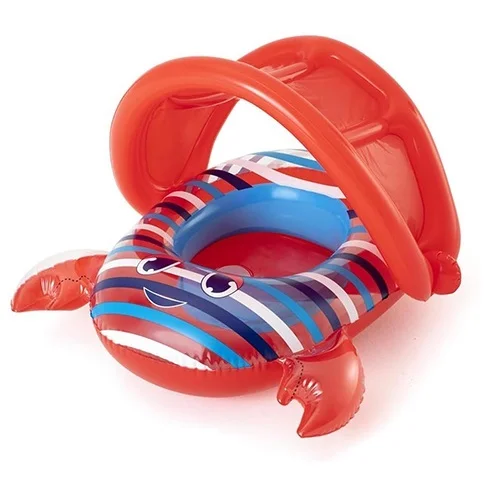 شناور بادی شورتی کودک قرمز مدل خرچنگ سایبان دار