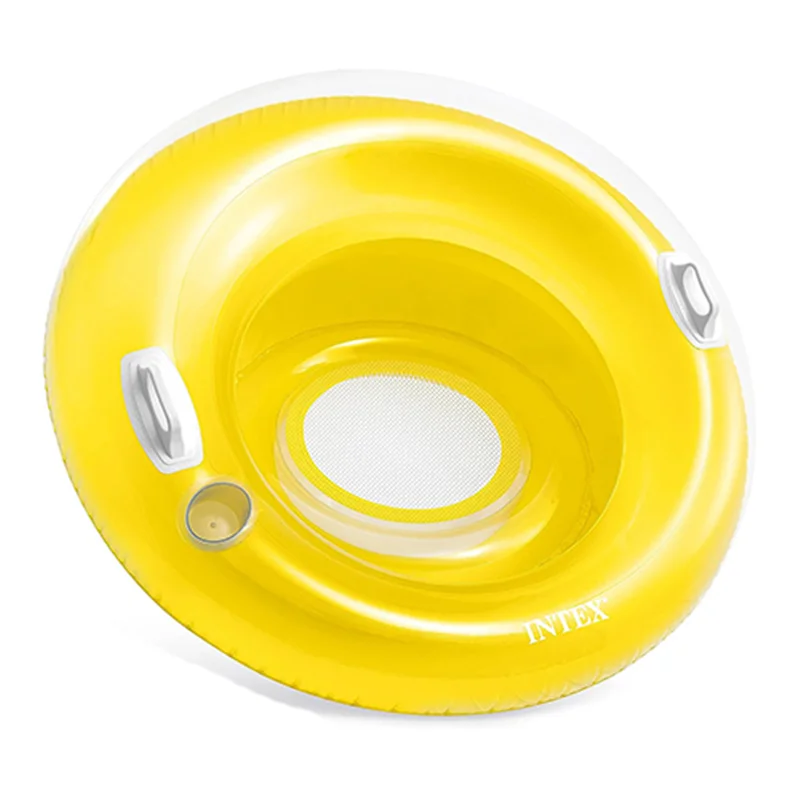 شناور بادی روی آب مبلی زرد رنگ با کف توری 58883